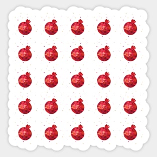 Beautiful Red Pomegranates Modern Pattern Watercolor Happy Rosh Hashanah - Shana Tova! Jewish New Year Festival Sticker